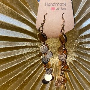Handmade Gold Dangle Earrings